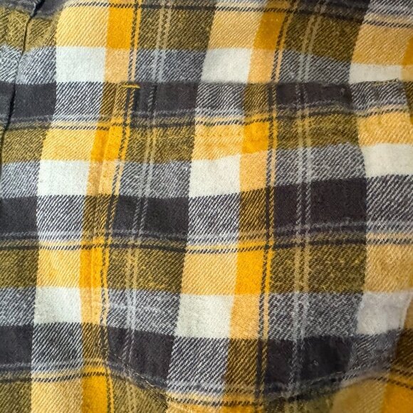 ARIZONA JEAN COMPANY Young Men's (Teens) Flannel Shirt, Yellow/Grey Plaid, XL - Picture 4 of 7